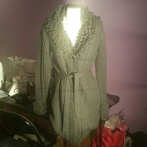 Long wool cardigan